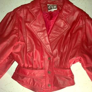 GIII Vintage 80's Red Leather Jacket